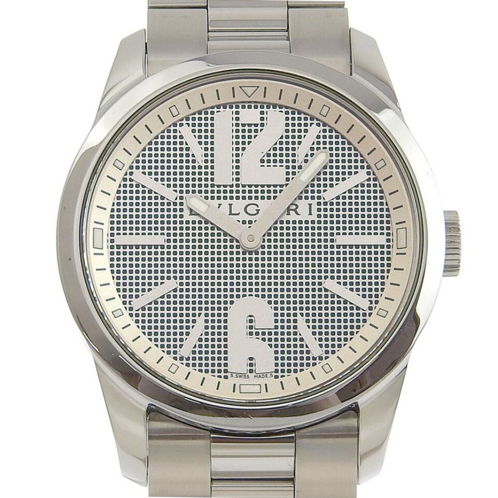 Bvlgari Solo Tempo Watches Silver Stainless Steel Quartz Analog Disp